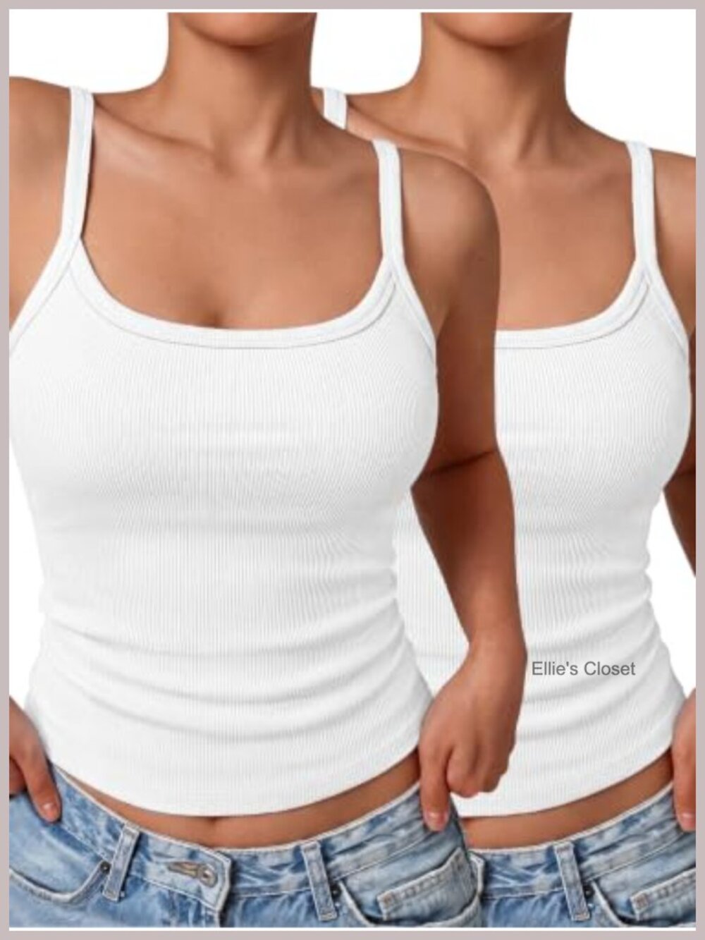 Women's Ribbed Tank Top Spaghetti Strap Basic Camisole for Workout Gym Going Out